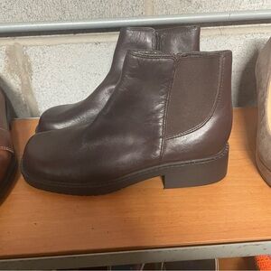 Cherokee Brown Leather Ankle Boots 5.5